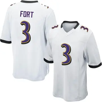 Nike L.J. Fort Men's Game Baltimore Ravens White Jersey