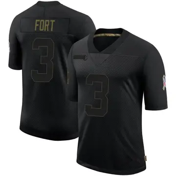 Nike L.J. Fort Men's Limited Baltimore Ravens Black 2020 Salute To Service Jersey