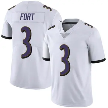 Nike L.J. Fort Men's Limited Baltimore Ravens White Vapor Untouchable Jersey
