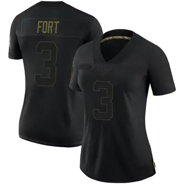 Nike L.J. Fort Women's Limited Baltimore Ravens Black 2020 Salute To Service Jersey