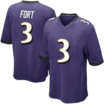 Nike L.J. Fort Youth Game Baltimore Ravens Purple Team Color Jersey