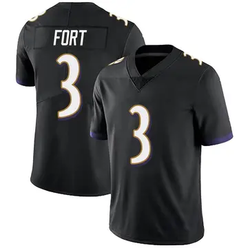 Nike L.J. Fort Youth Limited Baltimore Ravens Black Alternate Vapor Untouchable Jersey