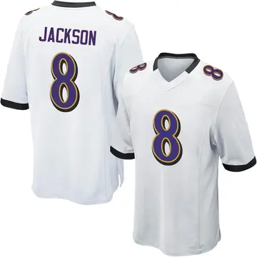 Nike Lamar Jackson Men's Game Baltimore Ravens White Jersey