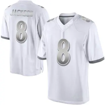 Nike Lamar Jackson Men's Limited Baltimore Ravens White Platinum Jersey