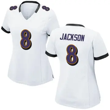 Nike Lamar Jackson Women's Game Baltimore Ravens White Jersey