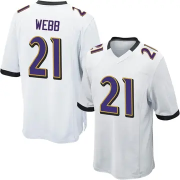 Nike Lardarius Webb Men's Game Baltimore Ravens White Jersey