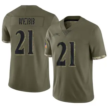 Nike Lardarius Webb Men's Limited Baltimore Ravens Olive 2022 Salute To Service Jersey