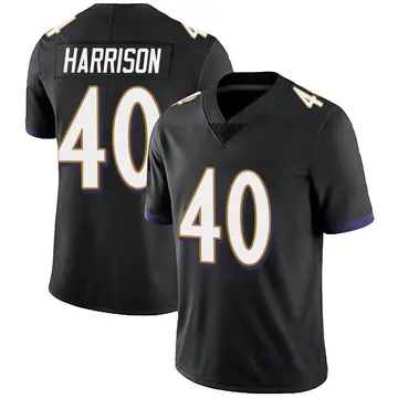 Nike Malik Harrison Men's Limited Baltimore Ravens Black Alternate Vapor Untouchable Jersey