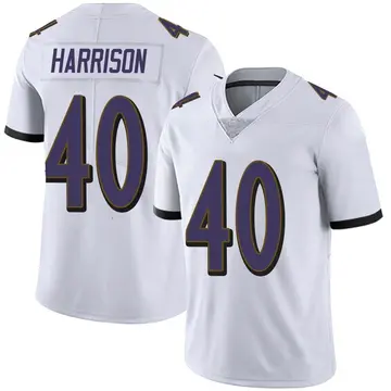 Nike Malik Harrison Men's Limited Baltimore Ravens White Vapor Untouchable Jersey