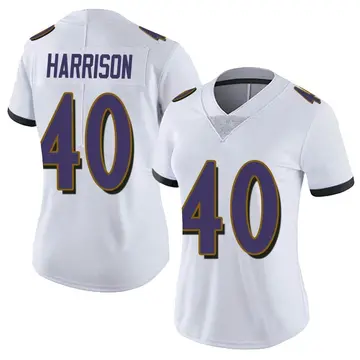 Nike Malik Harrison Women's Limited Baltimore Ravens White Vapor Untouchable Jersey