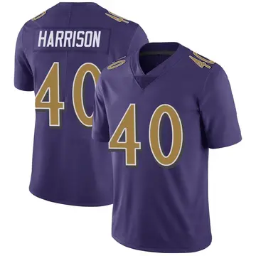 Nike Malik Harrison Youth Limited Baltimore Ravens Purple Color Rush Vapor Untouchable Jersey