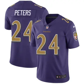 Nike Marcus Peters Men's Limited Baltimore Ravens Purple Color Rush Vapor Untouchable Jersey
