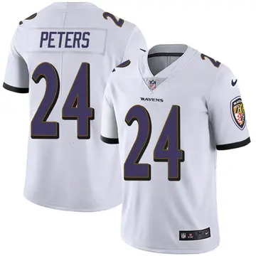 Nike Marcus Peters Men's Limited Baltimore Ravens White Vapor Untouchable Jersey