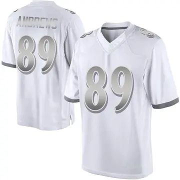 Nike Mark Andrews Men's Limited Baltimore Ravens White Platinum Jersey