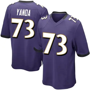 Nike Marshal Yanda Men's Game Baltimore Ravens Purple Team Color Jersey