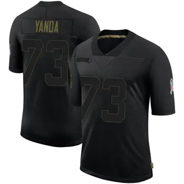 Nike Marshal Yanda Men's Limited Baltimore Ravens Black 2020 Salute To Service Jersey