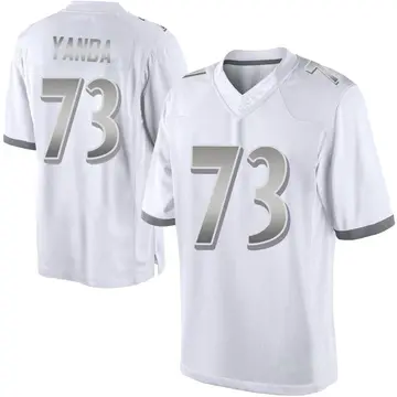 Nike Marshal Yanda Men's Limited Baltimore Ravens White Platinum Jersey