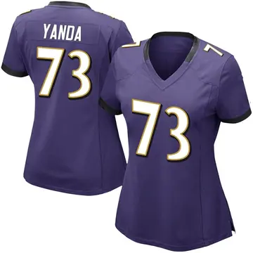 Nike Marshal Yanda Women's Limited Baltimore Ravens Purple Team Color Vapor Untouchable Jersey