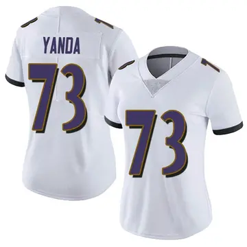 Nike Marshal Yanda Women's Limited Baltimore Ravens White Vapor Untouchable Jersey