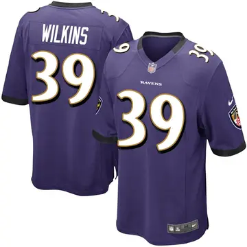 Nike Mazzi Wilkins Youth Game Baltimore Ravens Purple Team Color Jersey