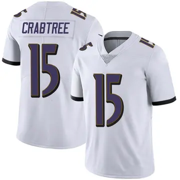 Nike Michael Crabtree Men's Limited Baltimore Ravens White Vapor Untouchable Jersey