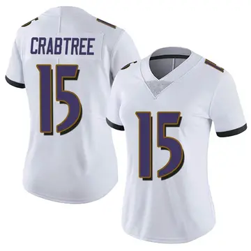 Nike Michael Crabtree Women's Limited Baltimore Ravens White Vapor Untouchable Jersey