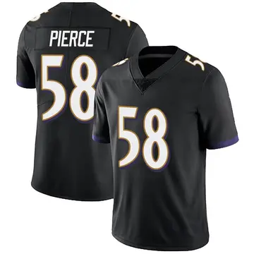 Nike Michael Pierce Men's Limited Baltimore Ravens Black Alternate Vapor Untouchable Jersey