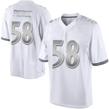 Nike Michael Pierce Men's Limited Baltimore Ravens White Platinum Jersey