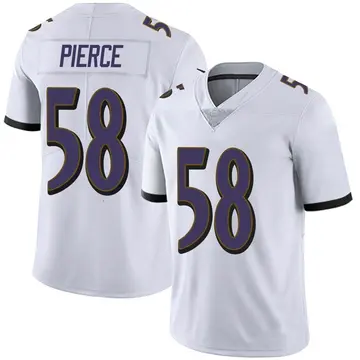 Nike Michael Pierce Men's Limited Baltimore Ravens White Vapor Untouchable Jersey