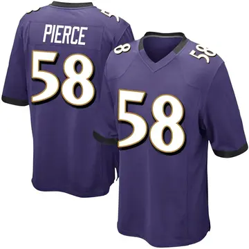 Nike Michael Pierce Youth Game Baltimore Ravens Purple Team Color Jersey