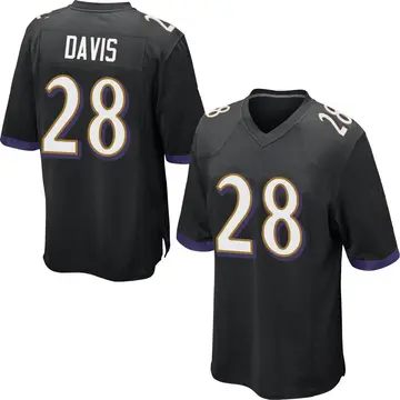 Nike Mike Davis Men's Game Baltimore Ravens Black Jersey