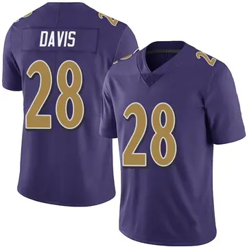 Nike Mike Davis Men's Limited Baltimore Ravens Purple Team Color Vapor Untouchable Jersey