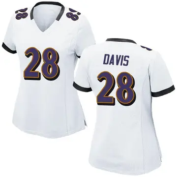 Nike Mike Davis Women's Game Baltimore Ravens White Jersey