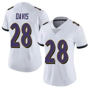 Nike Mike Davis Women's Limited Baltimore Ravens White Vapor Untouchable Jersey
