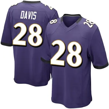 Nike Mike Davis Youth Game Baltimore Ravens Purple Team Color Jersey