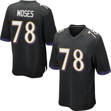 Nike Morgan Moses Men's Game Baltimore Ravens Black Jersey