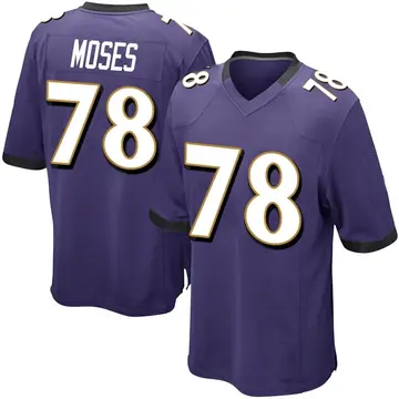 Nike Morgan Moses Youth Game Baltimore Ravens Purple Team Color Jersey