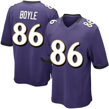 Nike Nick Boyle Men's Game Baltimore Ravens Purple Team Color Jersey