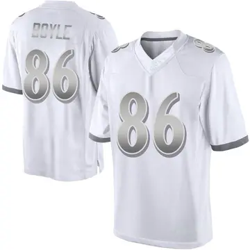 Nike Nick Boyle Men's Limited Baltimore Ravens White Platinum Jersey