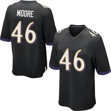 Nike Nick Moore Men's Game Baltimore Ravens Black Jersey