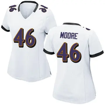 Nike Nick Moore Women's Game Baltimore Ravens White Jersey