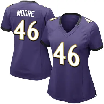 Nike Nick Moore Women's Limited Baltimore Ravens Purple Team Color Vapor Untouchable Jersey