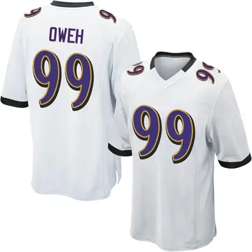 Nike Odafe Oweh Men's Game Baltimore Ravens White Jersey