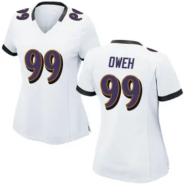 Nike Odafe Oweh Women's Game Baltimore Ravens White Jersey