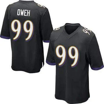 Nike Odafe Oweh Youth Game Baltimore Ravens Black Jersey