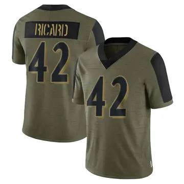 Nike Patrick Ricard Men's Limited Baltimore Ravens Olive 2021 Salute To Service Jersey