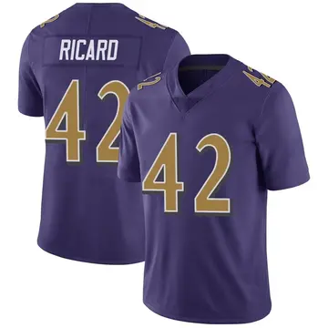 Nike Patrick Ricard Men's Limited Baltimore Ravens Purple Color Rush Vapor Untouchable Jersey