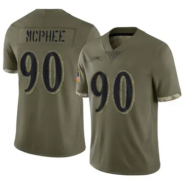 Nike Pernell McPhee Men's Limited Baltimore Ravens Olive 2022 Salute To Service Jersey