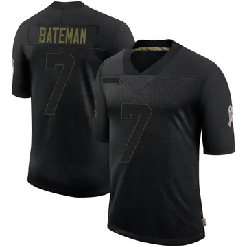 Nike Rashod Bateman Men's Limited Baltimore Ravens Black 2020 Salute To Service Jersey