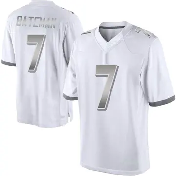 Nike Rashod Bateman Men's Limited Baltimore Ravens White Platinum Jersey
